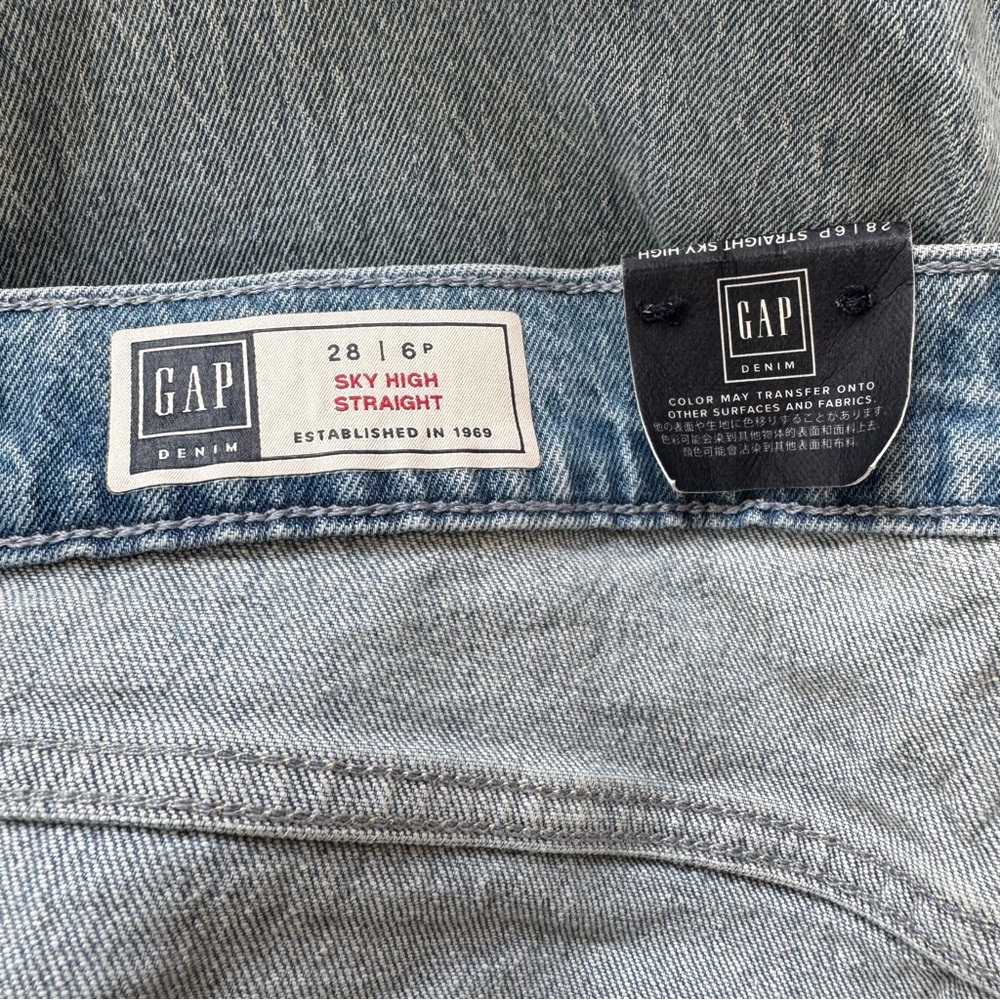 Gap Sky High Distressed Straight Leg Jeans 28 6P - Picture 11 of 12